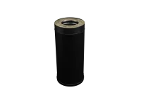 дымоход феррум утепленный нержавеющий (430/0,8мм)/зеркальный нержавеющий ф115/200 l=0,5м (черный)