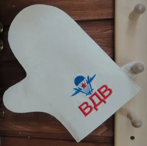 рукавица для бани и сауны "вдв", белая, мск