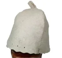 Шапка для бани "Белая"  Бацькина баня шапка для бани "белая"  бацькина баня