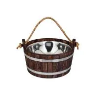 шайка 7,5л с нержавеющей вставкой дуб в темном woodson