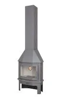 Печь-камин Мюнхен пристенно-угловой графит ЭкоКамин печь-камин мюнхен пристенно-угловой графит экокамин