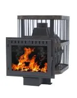 Печь для бани чугунная Сибирь-24 панорамная дверка (сетка) печь для бани чугунная сибирь-24 панорамная дверка (сетка)