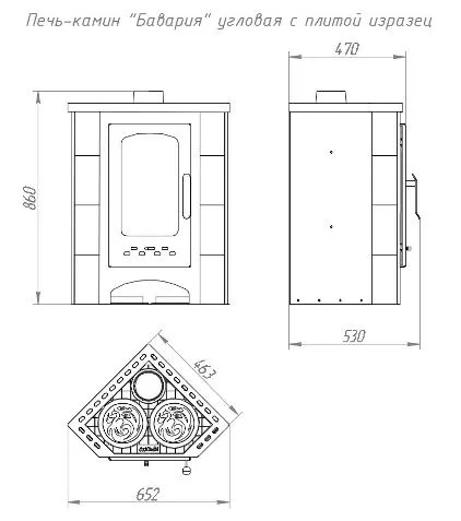 печь-камин бавария угловая экокамин