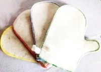 Рукавица для сауны в ассортименте, с цветным кантом, белая, Жар-Банька рукавица для сауны в ассортименте, с цветным кантом, белая, жар-банька