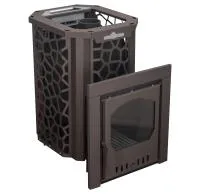 печь для бани сталь-мастер hard 18м панорама со стеклом закр каменка дровяная #