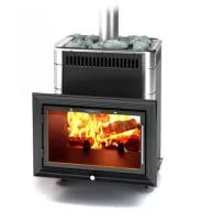Печь для бани ТМФ Витрувия Carbon антрацит с т/обменником нерж.вставки печь для бани тмф витрувия carbon антрацит с т/обменником нерж.вставки