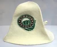 Шапка для бани и сауны "Колокольчик - Банный Эксперт", белая, МСК шапка для бани и сауны "колокольчик - банный эксперт", белая, мск