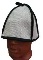 Шапка для бани и сауны "Нежность", хлопок, (темно-зеленый кант), Бацькина баня шапка для бани и сауны "нежность", хлопок, (темно-зеленый кант), бацькина баня