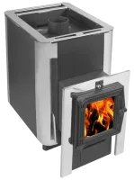 Печь для бани Термофор ДоброПар Carbon 14 закр.каменка чуг дверца со стеклом антрацит печь для бани термофор добропар carbon 14 закр.каменка чуг дверца со стеклом антрацит