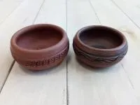 Солонка глиняная 0,1л, с орнаментом, ручная работа, ШД солонка глиняная 0,1л, с орнаментом, ручная работа, шд