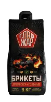 Брикеты ГлавЖар древесноугольные, 3кг в пакете брикеты главжар древесноугольные, 3кг в пакете