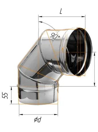 колено феррум угол 90° нержавеющее (430/0,5мм) ф150
