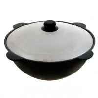 Казан чугунный Узбекский 12л плоское дно с крышкой казан чугунный узбекский 12л плоское дно с крышкой