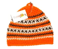 Шапка для бани Банибо №36 ручной работы, акрил, оранжевый/капучино/белый, Банный Перец шапка для бани банибо №36 ручной работы, акрил, оранжевый/капучино/белый, банный перец