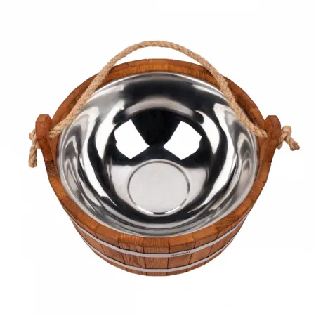 шайка 7,5л с нержавеющей вставкой дуб woodson