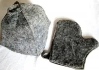 Набор из 2-х предметов (шапка "Серая классика", рукавица), Жар-Банька набор из 2-х предметов (шапка "серая классика", рукавица), жар-банька