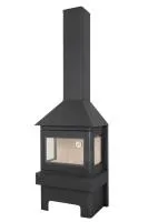 Печь-камин Прага три стекла черный ЭкоКамин печь-камин прага три стекла черный экокамин