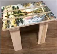 Табурет №2 "Речка" (липа), 45х29х38, ПЭМ табурет №2 "речка" (липа), 45х29х38, пэм