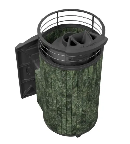 печь для бани прометалл атмосфера xl в ламелях змеевик + сетка new с тоннелем